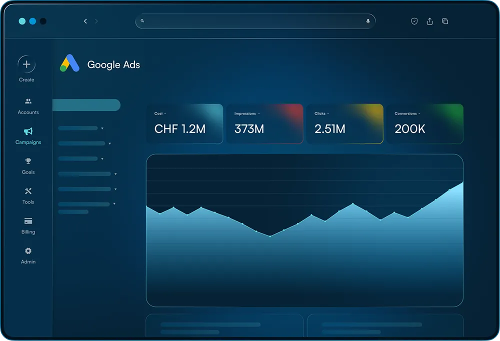 Illustration for Google Ads campaign management